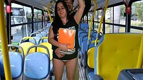 Latina Student Roughly Banged on Public Bus!