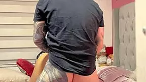 university girl shakes her ass and rides best friend's huge cock hard