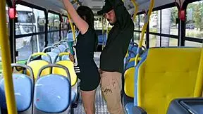 Latina Student Roughly Banged on Public Bus!