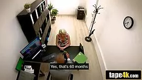 naive hungarian hottie gets fucked on desk by loan manager