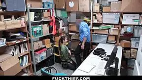 Thrill-seeking thief caught and forced into steamy fuck session