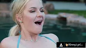 Mommys girl pawg milf fucks busty stepbae during pool day