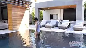 Young asian ballerina and old