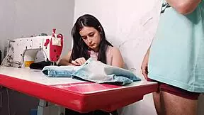 Married Brazilian Seamstress Watches Client's Big Cock Erection