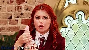 British redhead student tells you how to wank and cum