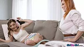 Stepmom tickles stepson until he squirts in his shorts