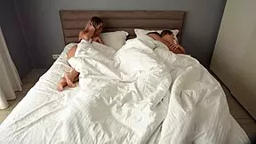 Stepmom whispers, Do you know what I'm doing? in silent cheating