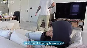 Her stepfather punished her in ass for skipping classes