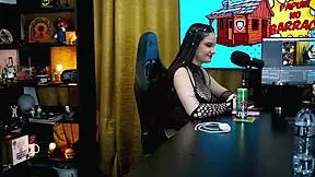 Victoria camargo shows body ruan grabs her sensually in podcast