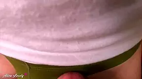 alisa lovely sucked a standing dick and got cum in her mouth