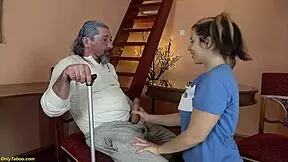 very happy day for old man's fat cock in young teen's ass