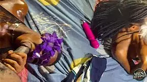 two sexy slim teens play with each other before foursome with big black dicks