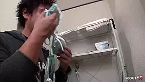 Skinny Asian Step-Sister Seduces for Fuck with Squirts After Shower Catch 😍