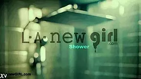 captivating blonde model enjoys a shower 😊