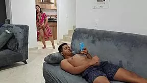 Hot mature latina gets fucked by her stepson in the bedroom