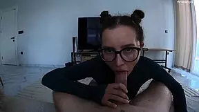 Stepsister urgently sucks dick