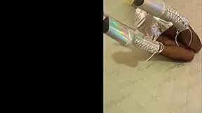 latina milf in total silver and fishnet pantyhose