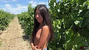 Tempting teen caught on farm gets ass fucked hard