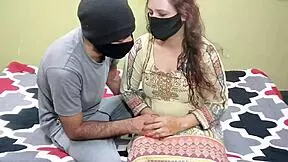 Indian MILF with big boobs enjoys session with boyfriend, clear Hindi audio.