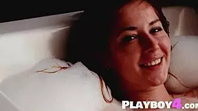 Sexy petite milf diana lark strips naked in the bathtub