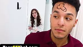 skinny stepdaughter nikki gives pops a special blowjob surprise