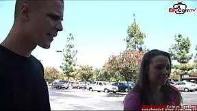 Skinny Brunette Teen Pickup For Mouth Cumshot