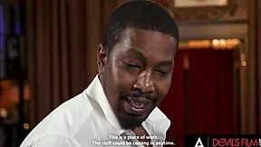 Petite lesbian girl gets her pussy pounded by boss huge cock