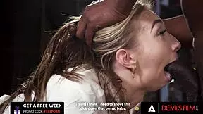 Petite lesbian girl gets her pussy pounded by boss huge cock