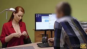 Watch Loan4k Redhead Have Spontaneous Sex With Credit Agent At Office!