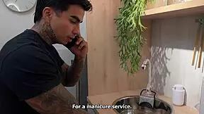 Hot Manicurist Fucked Hard In Kitchen After House Visit