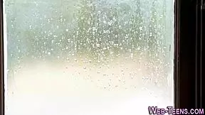 a petite teen 18+ager tasting something new