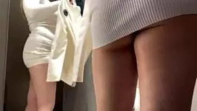 this teen couple sneaks into the fitting room for hardcore fucking and cumshots