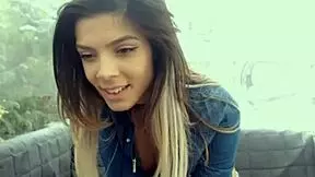 oh man, this young girl with big tits is really enjoying her webcam session outdoors