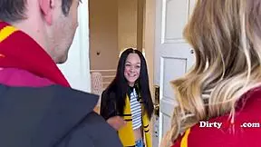 Petite Milf Said Yes To Costume Party & Secretly Took A Wand Up Her Pussy Incognito?