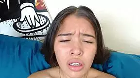 Petite teen vaginal orgasm when touching pussy outdoors!