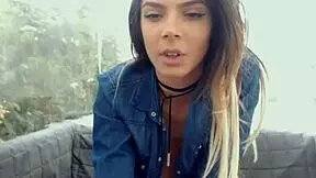 oh man, this young girl with big tits is really enjoying her webcam session outdoors