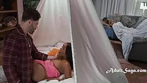 Busty Ebony Teen 18+ Rides Step Dad In Indoor Tent While Stepmom Naps - Lily Starfire Ken Feels