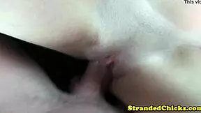 Petite blonde teen hitchhikes and gets drilled outdoors by stranger