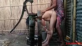 Village wife outdoor fuck with husband's friend