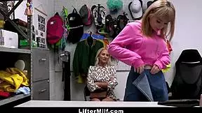 teen and milf facing the consequences of shoplifting at the mall - liftermilf