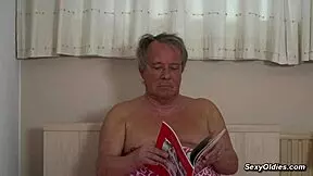 Is this naughty babe teasing her step grandpa in cowgirl on the bed?