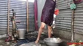 Village wife outdoor fuck with husband's friend