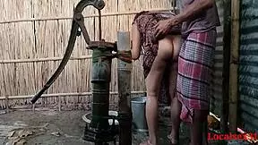 Village wife outdoor fuck with husband's friend