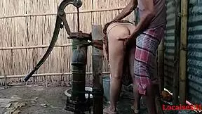 Village wife outdoor fuck with husband's friend