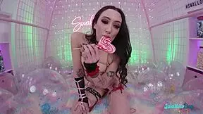 Petite college stripper seduces guy to suck his big dick, licking and blowing in sloppy deepthroat