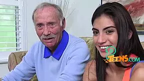 Latina teen tries old penis for first time