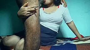 cute desi girlfriend got hard blowjob fucked by lover