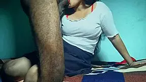 cute desi girlfriend got hard blowjob fucked by lover