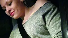 Hitching BLONDE TEEN 18+ GRABS DRIVERS COCK