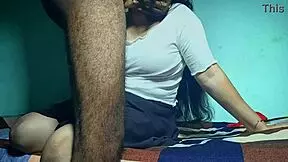 cute desi girlfriend got hard blowjob fucked by lover